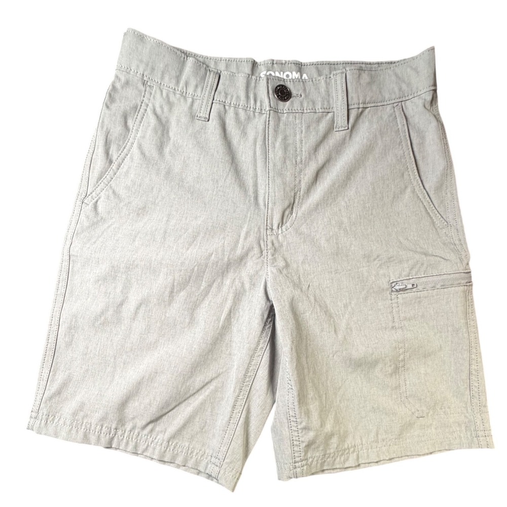 Sonoma Goods For Life Boys Gray‎ Utility Shorts Size 12 Adjustable Waist J10